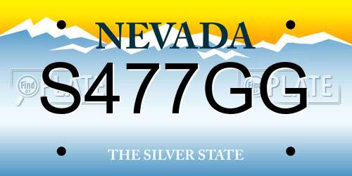 S477GG Nevada License Plate