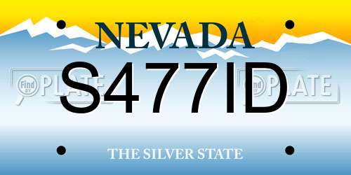 S477ID Nevada License Plate