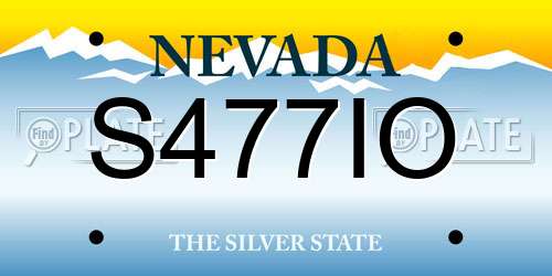 S477IO Nevada License Plate