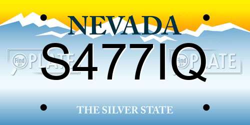 S477IQ Nevada License Plate