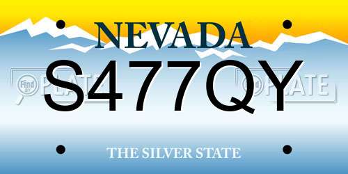 S477QY Nevada License Plate