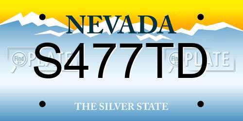 S477TD Nevada License Plate