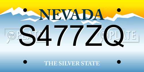 S477ZQ Nevada License Plate