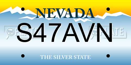 S47AVN Nevada License Plate