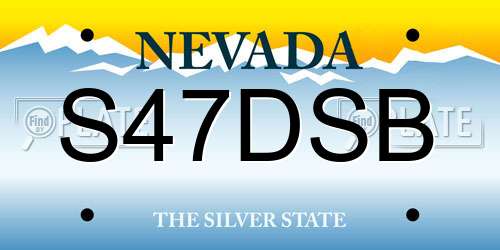 S47DSB Nevada License Plate