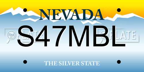 S47MBL Nevada License Plate