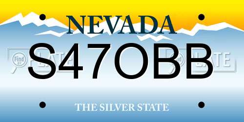 S47OBB Nevada License Plate