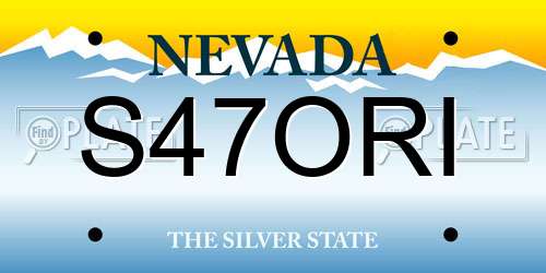S47ORI Nevada License Plate