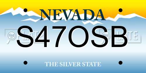 S47OSB Nevada License Plate