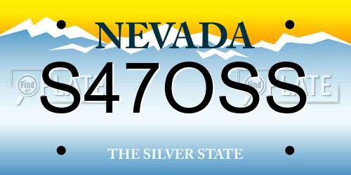 S47OSS Nevada License Plate