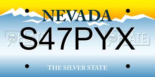 S47PYX Nevada License Plate