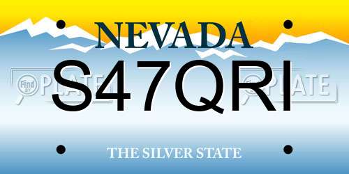 S47QRI Nevada License Plate