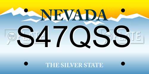 S47QSS Nevada License Plate