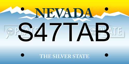 S47TAB Nevada License Plate
