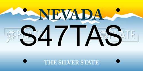 S47TAS Nevada License Plate