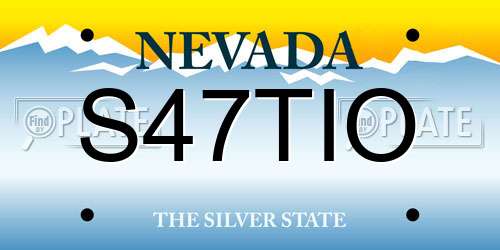S47TIO Nevada License Plate