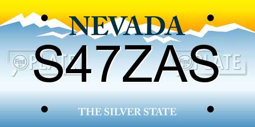 S47ZAS Nevada License Plate