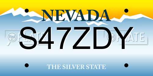 S47ZDY Nevada License Plate
