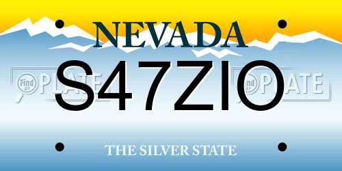 S47ZIO Nevada License Plate