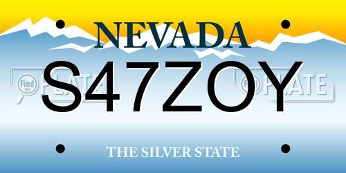 S47ZOY Nevada License Plate