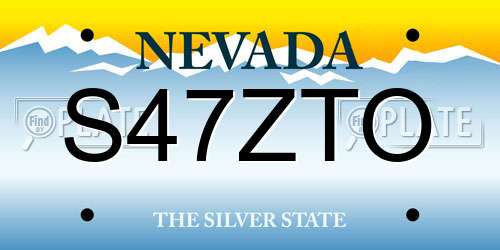 S47ZTO Nevada License Plate