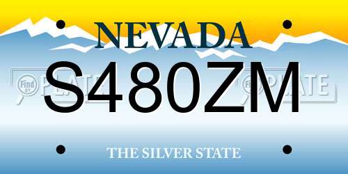 S480ZM Nevada License Plate