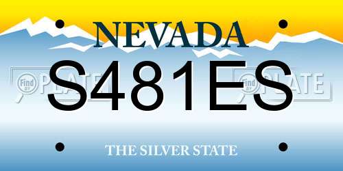 S481ES Nevada License Plate