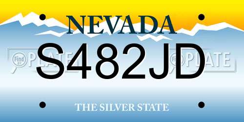 S482JD Nevada License Plate