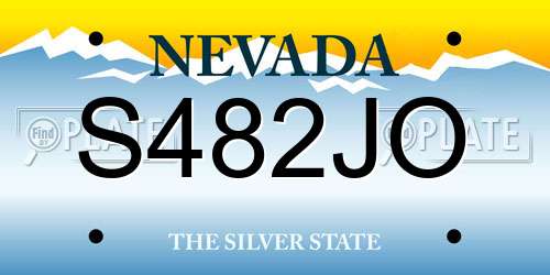 S482JO Nevada License Plate