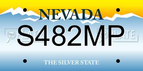 S482MP Nevada License Plate