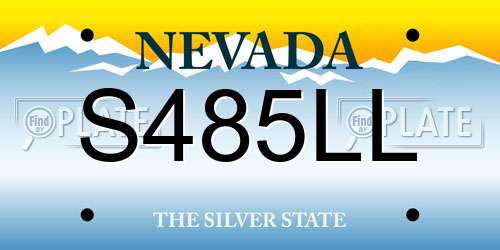 S485LL Nevada License Plate
