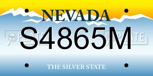 S4865M Nevada License Plate