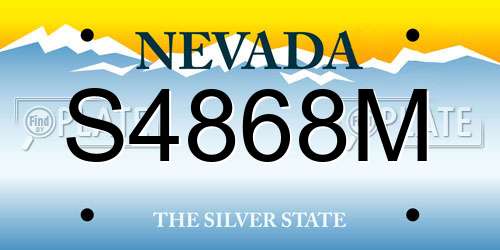 S4868M Nevada License Plate