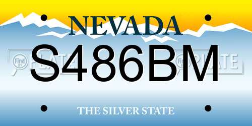 S486BM Nevada License Plate