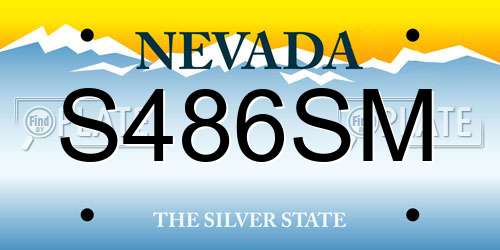 S486SM Nevada License Plate