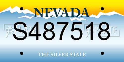 S487518 Nevada License Plate