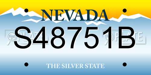 S48751B Nevada License Plate