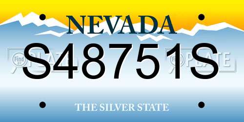 S48751S Nevada License Plate