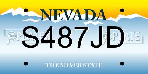 S487JD Nevada License Plate