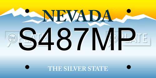S487MP Nevada License Plate