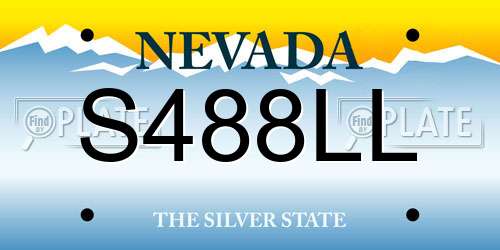 S488LL Nevada License Plate