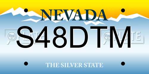 S48DTM Nevada License Plate