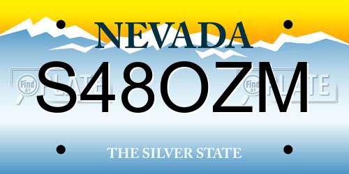 S48OZM Nevada License Plate
