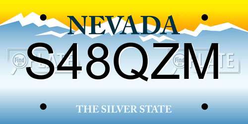 S48QZM Nevada License Plate