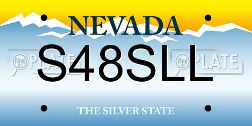 S48SLL Nevada License Plate