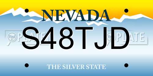 S48TJD Nevada License Plate