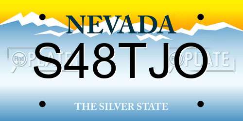 S48TJO Nevada License Plate