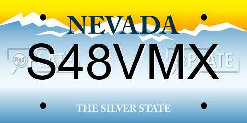 S48VMX Nevada License Plate