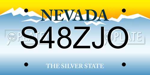 S48ZJO Nevada License Plate