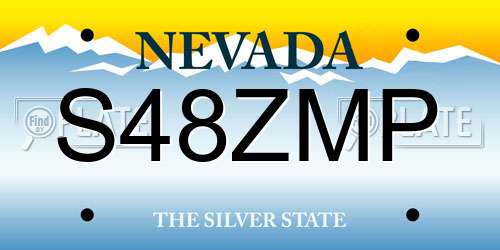 S48ZMP Nevada License Plate